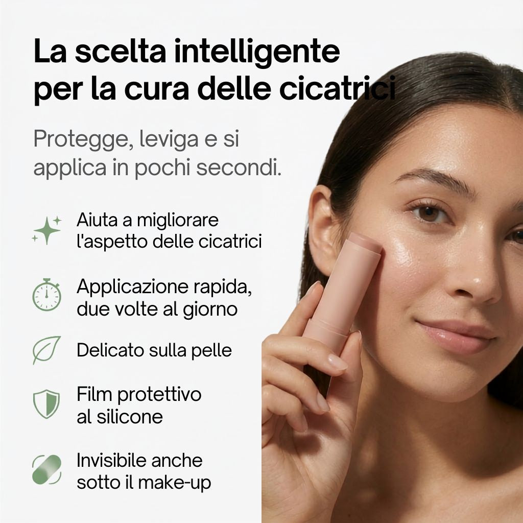 DermaSil™ | Stick al Silicone per Cicatrici da Acne e Pelle Irregolare